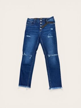 Black Label Women's Skinny Distressed Jeans - Dark Blue